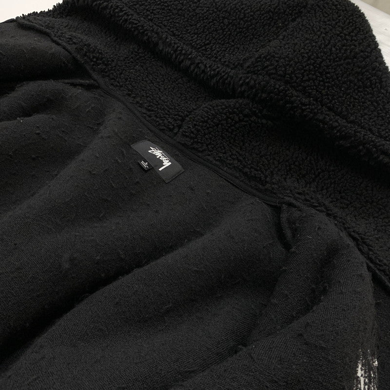 【現状渡し品】【メンズ】 STUSSY ステューシー FLEECE ZIP UP PARKER 118412 フリース ジップアップ パーカー ライトアウター 142-260818-ko-25-teih サイズ：L カラー：ブラック 万代Net店