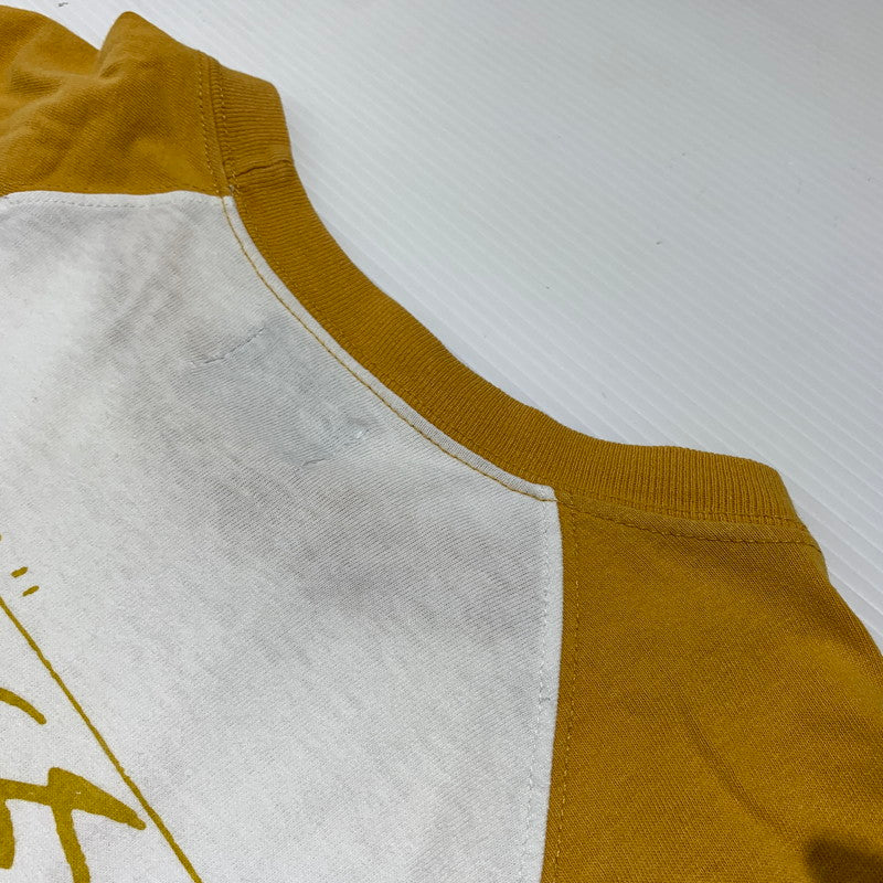 【中古品】【メンズ】 STUSSY ステューシー RAGLAN TEE ラグラン Tシャツ 半袖 トップス 七分丈 142-260818-ko-04-teih サイズ：XL カラー：イエローホワイト 万代Net店