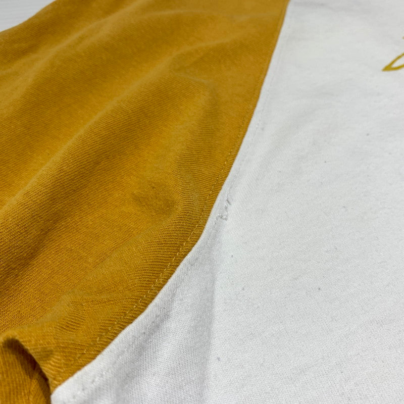 【中古品】【メンズ】 STUSSY ステューシー RAGLAN TEE ラグラン Tシャツ 半袖 トップス 七分丈 142-260818-ko-04-teih サイズ：XL カラー：イエローホワイト 万代Net店