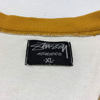 【中古品】【メンズ】 STUSSY ステューシー RAGLAN TEE ラグラン Tシャツ 半袖 トップス 七分丈 142-260818-ko-04-teih サイズ：XL カラー：イエローホワイト 万代Net店