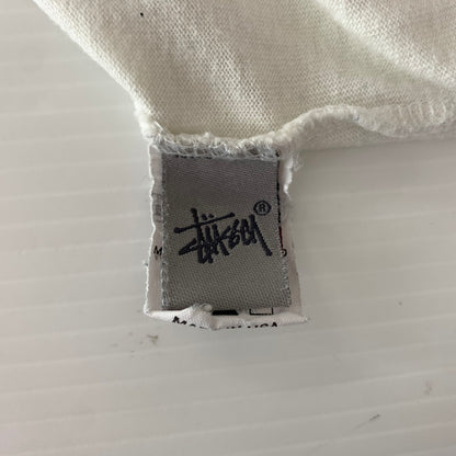 【中古品】【メンズ】 STUSSY ステューシー RAGLAN TEE ラグラン Tシャツ 半袖 トップス 七分丈 142-260818-ko-04-teih サイズ：XL カラー：イエローホワイト 万代Net店