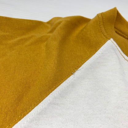 【中古品】【メンズ】 STUSSY ステューシー RAGLAN TEE ラグラン Tシャツ 半袖 トップス 七分丈 142-260818-ko-04-teih サイズ：XL カラー：イエローホワイト 万代Net店