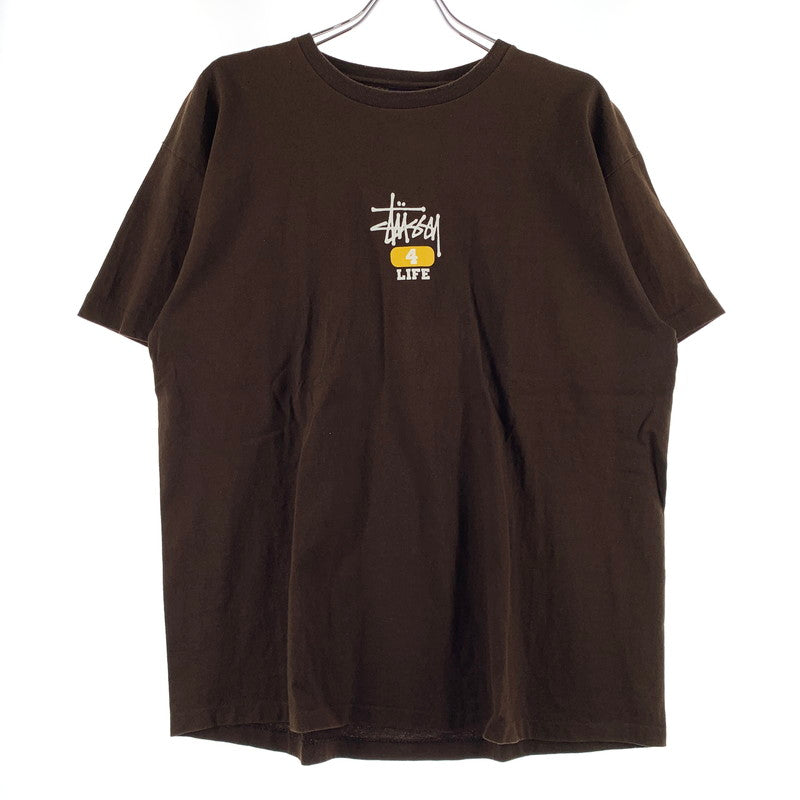 【中古品】【メンズ】 STUSSY ステューシー 4 LIFE S/S TEE MADE IN USA 4ライフ ショートスリーブ Tシャツ 半袖 トップス USA製 142-260818-ko-06-teih サイズ：XL カラー：ブラウン 万代Net店