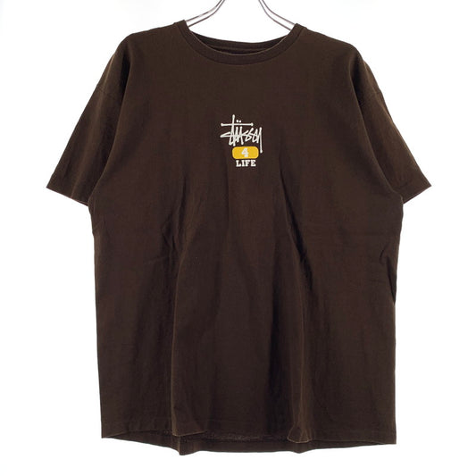 【中古品】【メンズ】 STUSSY ステューシー 4 LIFE S/S TEE MADE IN USA 4ライフ ショートスリーブ Tシャツ 半袖 トップス USA製 142-260818-ko-06-teih サイズ：XL カラー：ブラウン 万代Net店