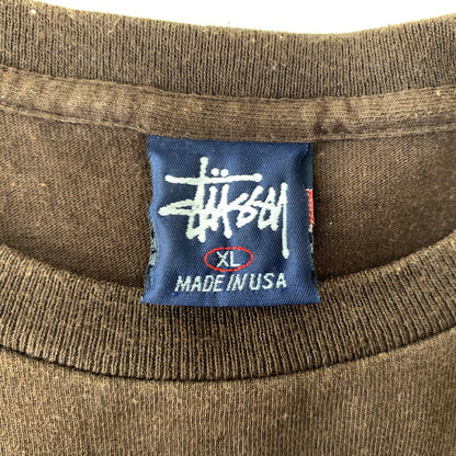 【中古品】【メンズ】 STUSSY ステューシー 4 LIFE S/S TEE MADE IN USA 4ライフ ショートスリーブ Tシャツ 半袖 トップス USA製 142-260818-ko-06-teih サイズ：XL カラー：ブラウン 万代Net店