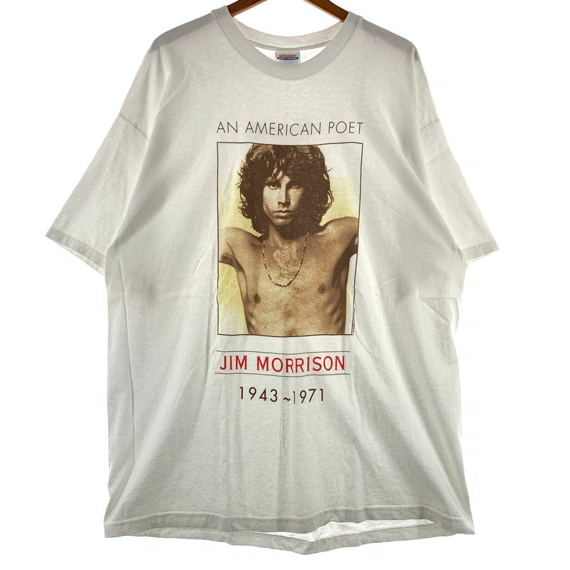 【中古品】【メンズ】 HANES ヘインズ JIM MORRISON S/S TEE ジム モリソン ショートスリーブ Tシャツ 半袖 トップス 145-260818-ko-07-teih サイズ：XL カラー：ホワイト 万代Net店