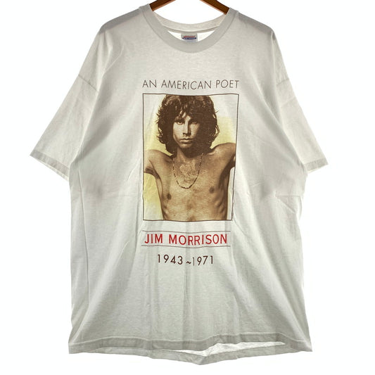 【中古品】【メンズ】 HANES ヘインズ JIM MORRISON S/S TEE ジム モリソン ショートスリーブ Tシャツ 半袖 トップス 145-260818-ko-07-teih サイズ：XL カラー：ホワイト 万代Net店