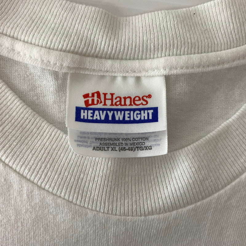 【中古品】【メンズ】 HANES ヘインズ JIM MORRISON S/S TEE ジム モリソン ショートスリーブ Tシャツ 半袖 トップス 145-260818-ko-07-teih サイズ：XL カラー：ホワイト 万代Net店