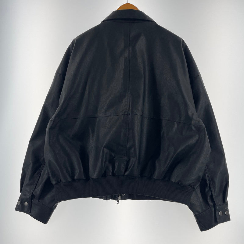 【中古品】【メンズ】 CLEL クレイル FAKE LEATHER JACKET CLEjk855 フェイク レザー ジャケット アウター 合成皮革 147-260818-ko-18-teih サイズ：M カラー：ブラック 万代Net店