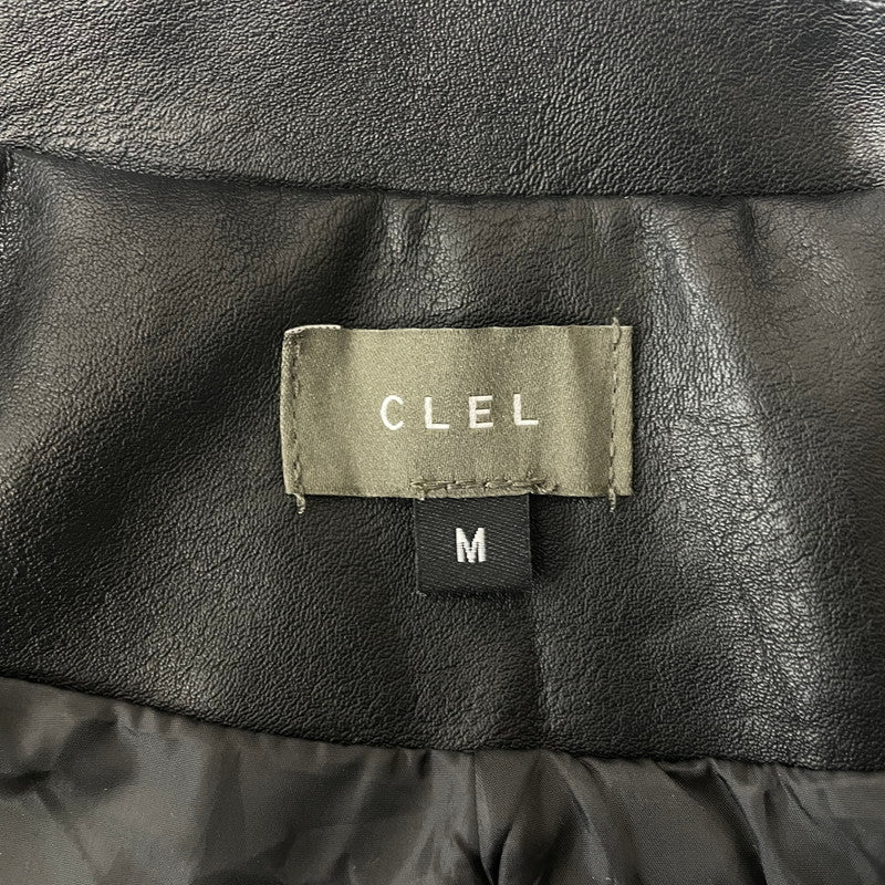 【中古品】【メンズ】 CLEL クレイル FAKE LEATHER JACKET CLEjk855 フェイク レザー ジャケット アウター 合成皮革 147-260818-ko-18-teih サイズ：M カラー：ブラック 万代Net店