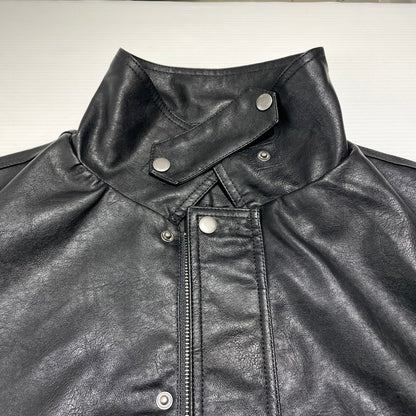 【中古品】【メンズ】 CLEL クレイル FAKE LEATHER JACKET CLEjk855 フェイク レザー ジャケット アウター 合成皮革 147-260818-ko-18-teih サイズ：M カラー：ブラック 万代Net店