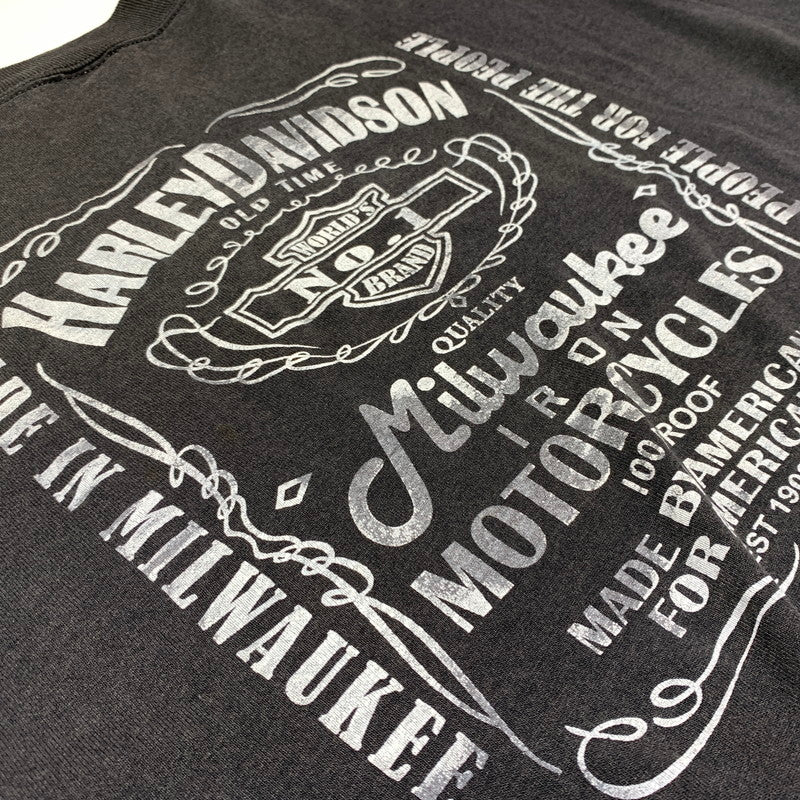 【現状渡し品】【メンズ】 SOFFE ソフィー HARLEY DAVIDSON JACK DANIEL'S S/S TEE ハーレーダビッドソン ジャックダニエル ショートスリーブ Tシャツ 半袖 トップス 145-260818-ko-01-teih サイズ：L カラー：ブラック系 万代Net店