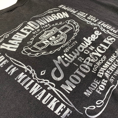 【現状渡し品】【メンズ】 SOFFE ソフィー HARLEY DAVIDSON JACK DANIEL'S S/S TEE ハーレーダビッドソン ジャックダニエル ショートスリーブ Tシャツ 半袖 トップス 145-260818-ko-01-teih サイズ：L カラー：ブラック系 万代Net店