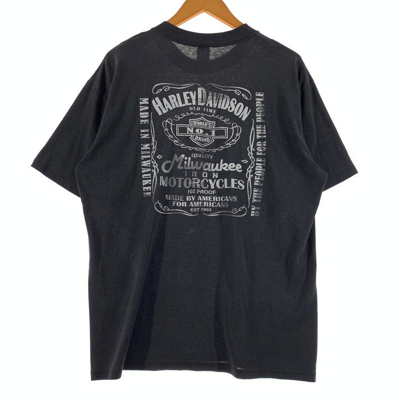 【現状渡し品】【メンズ】 SOFFE ソフィー HARLEY DAVIDSON JACK DANIEL'S S/S TEE ハーレーダビッドソン ジャックダニエル ショートスリーブ Tシャツ 半袖 トップス 145-260818-ko-01-teih サイズ：L カラー：ブラック系 万代Net店