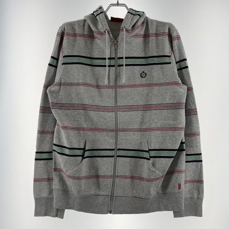 【現状渡し品】【メンズ】 SUPREME シュプリーム MULTI STRIPE ZIP PARKER マルチストライプ ジップパーカー トップス フルジップフーディ 149-260818-ko-12-teih サイズ：L カラー：グレー 万代Net店