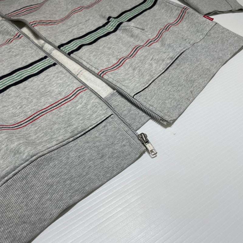 【現状渡し品】【メンズ】 SUPREME シュプリーム MULTI STRIPE ZIP PARKER マルチストライプ ジップパーカー トップス フルジップフーディ 149-260818-ko-12-teih サイズ：L カラー：グレー 万代Net店