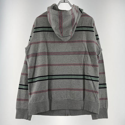 【現状渡し品】【メンズ】 SUPREME シュプリーム MULTI STRIPE ZIP PARKER マルチストライプ ジップパーカー トップス フルジップフーディ 149-260818-ko-12-teih サイズ：L カラー：グレー 万代Net店