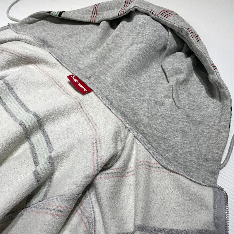 【現状渡し品】【メンズ】 SUPREME シュプリーム MULTI STRIPE ZIP PARKER マルチストライプ ジップパーカー トップス フルジップフーディ 149-260818-ko-12-teih サイズ：L カラー：グレー 万代Net店
