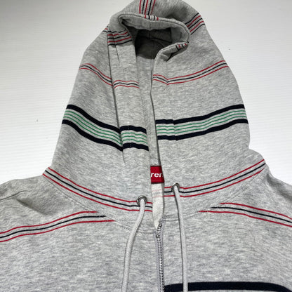 【現状渡し品】【メンズ】 SUPREME シュプリーム MULTI STRIPE ZIP PARKER マルチストライプ ジップパーカー トップス フルジップフーディ 149-260818-ko-12-teih サイズ：L カラー：グレー 万代Net店