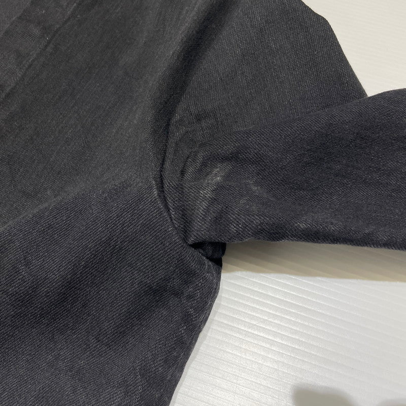 【中古品】【メンズ】 UNUSED アンユーズド NO-COLLAR CUTOFF DENIM JACKET US1129 ノーカラー カットオフ デニムジャケット ライトアウター 140-260818-ko-21-teih サイズ：00 カラー：ブラック 万代Net店