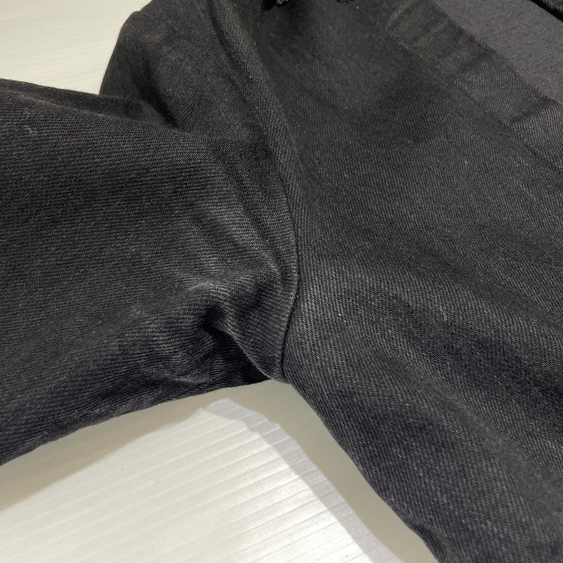 【中古品】【メンズ】 UNUSED アンユーズド NO-COLLAR CUTOFF DENIM JACKET US1129 ノーカラー カットオフ デニムジャケット ライトアウター 140-260818-ko-21-teih サイズ：00 カラー：ブラック 万代Net店