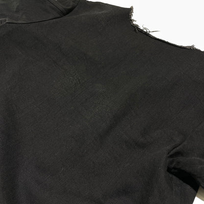 【中古品】【メンズ】 UNUSED アンユーズド NO-COLLAR CUTOFF DENIM JACKET US1129 ノーカラー カットオフ デニムジャケット ライトアウター 140-260818-ko-21-teih サイズ：00 カラー：ブラック 万代Net店