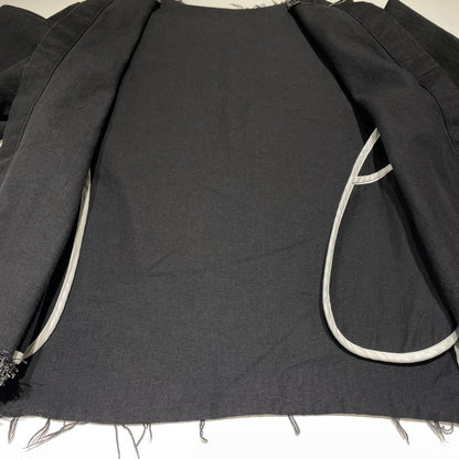 【中古品】【メンズ】 UNUSED アンユーズド NO-COLLAR CUTOFF DENIM JACKET US1129 ノーカラー カットオフ デニムジャケット ライトアウター 140-260818-ko-21-teih サイズ：00 カラー：ブラック 万代Net店