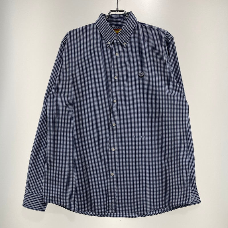 【中古品】【メンズ】 HUMAN MADE ヒューマンメイド CHECK B.D. L/S SHIRT HM29SH012 チェック ボタンダウン ロングスリーブ シャツ 長袖 トップス 142-260820-ko-08-teih サイズ：L カラー：ブルー 万代Net店