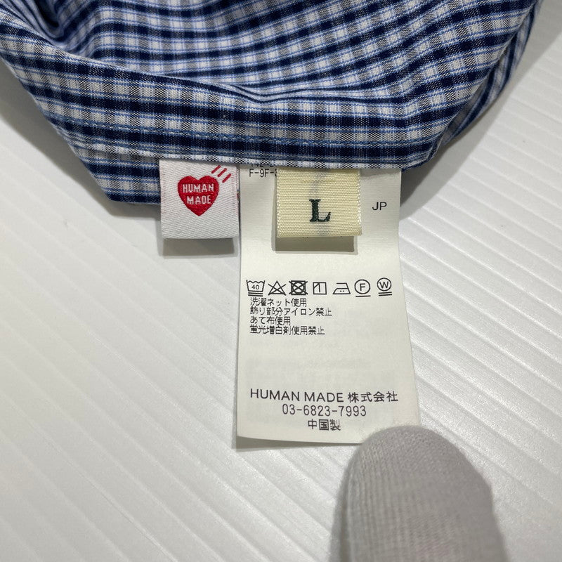 【中古品】【メンズ】 HUMAN MADE ヒューマンメイド CHECK B.D. L/S SHIRT HM29SH012 チェック ボタンダウン ロングスリーブ シャツ 長袖 トップス 142-260820-ko-08-teih サイズ：L カラー：ブルー 万代Net店