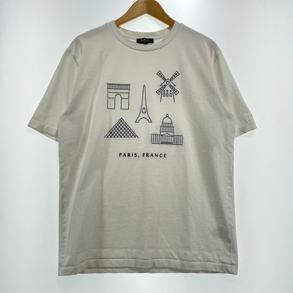 【現状渡し品】【メンズ】 A.P.C. アーペーセー PARIS S/S T-SHIRT 24245-1-93101 パリス ショートスリーブ Tシャツ 半袖トップス 141-260820-ko-02-teih サイズ：M カラー：ホワイト 万代Net店
