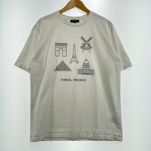 【現状渡し品】【メンズ】 A.P.C. アーペーセー PARIS S/S T-SHIRT 24245-1-93101 パリス ショートスリーブ Tシャツ 半袖トップス 141-260820-ko-02-teih サイズ：M カラー：ホワイト 万代Net店