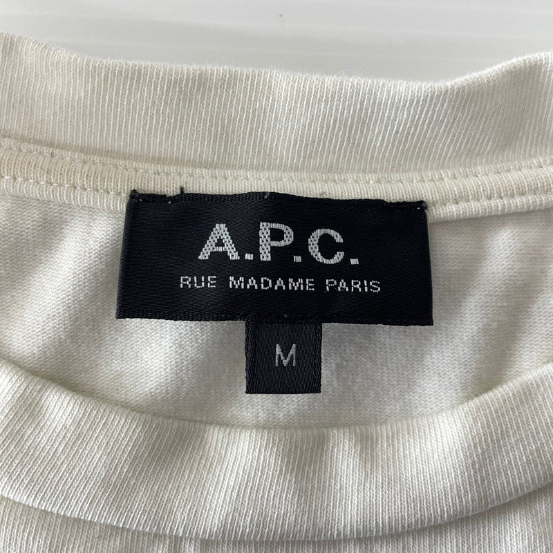 【現状渡し品】【メンズ】 A.P.C. アーペーセー PARIS S/S T-SHIRT 24245-1-93101 パリス ショートスリーブ Tシャツ 半袖トップス 141-260820-ko-02-teih サイズ：M カラー：ホワイト 万代Net店