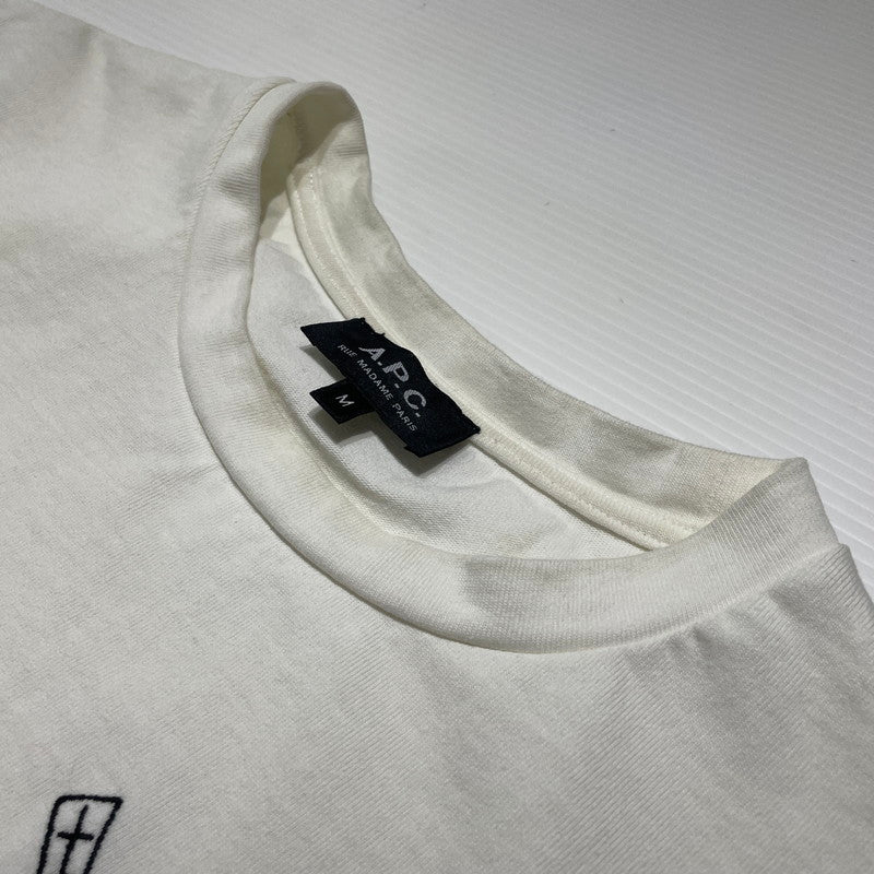 【現状渡し品】【メンズ】 A.P.C. アーペーセー PARIS S/S T-SHIRT 24245-1-93101 パリス ショートスリーブ Tシャツ 半袖トップス 141-260820-ko-02-teih サイズ：M カラー：ホワイト 万代Net店