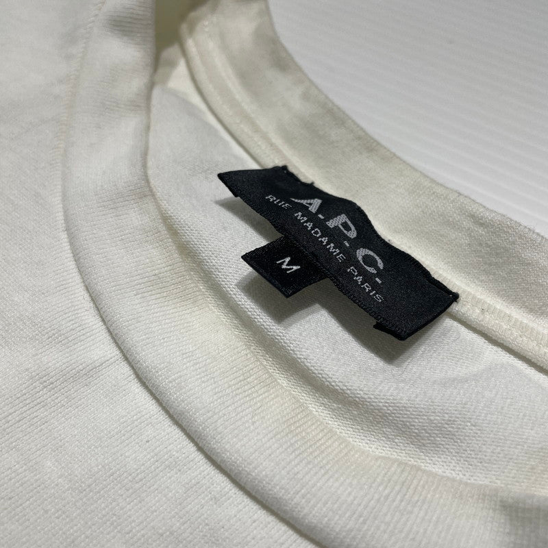 【現状渡し品】【メンズ】 A.P.C. アーペーセー PARIS S/S T-SHIRT 24245-1-93101 パリス ショートスリーブ Tシャツ 半袖トップス 141-260820-ko-02-teih サイズ：M カラー：ホワイト 万代Net店