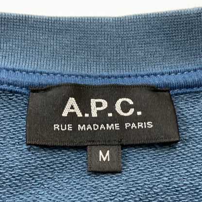【中古品】【レディース】 A.P.C. アーペーセー V.P.C. LOGO CREWNECK SWEAT SHIRT アーペーセー ロゴ クルーネック スウェット シャツ 長袖 トップス トレーナー 168-260820-sa-08-tei サイズ：M カラー：ブルー 万代Net店