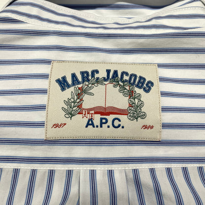 【中古品】【メンズ】 MARC JACOBS マークジェイコブス × A.P.C. アーペーセー 別注 コラボ STRIPE L/S SHIRT ストライプ ロングスリーブ シャツ 長袖 トップス ボタンダウン 141-260820-ko-07-teih サイズ：S カラー：ストライプ 万代Net店