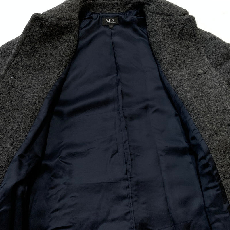 【中古品】【レディース】 A.P.C. アーペーセー MANTEAU GASTON WOOL-BLEND COAT マント ガストン ウール ブレンド コート アウター 141-260820-sa-01-tei サイズ：S-M カラー：グレー 万代Net店