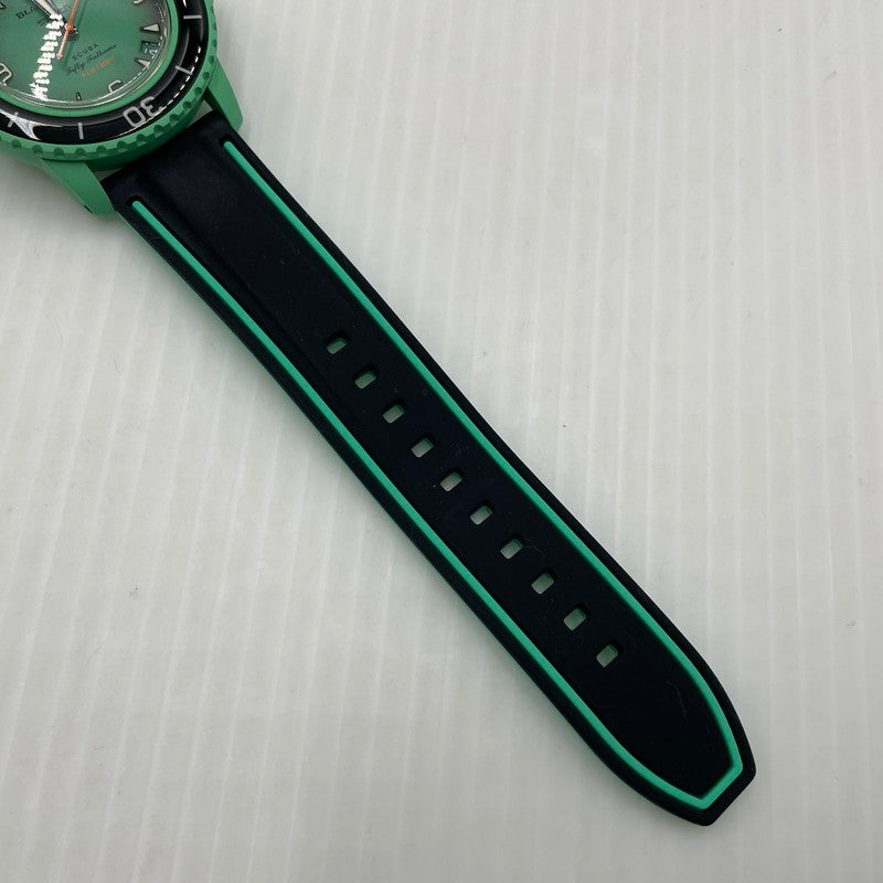 【中古品】【メンズ】 BLANCPAIN ブランパン × SWATCH スウォッチ 別注コラボ FIFTY FATHOMS INDIAN OCEAN フィフティファゾムス インディアンオーシャン 腕時計 自動巻き 197-260820-yo-12-teih カラー：グリーン 万代Net店
