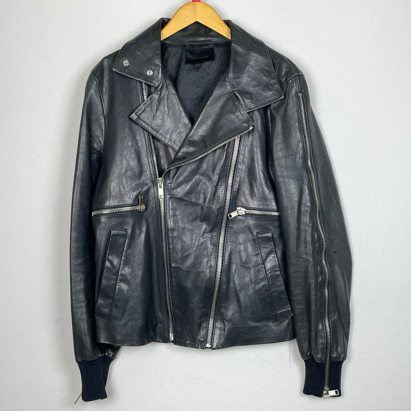 【中古品】【メンズ】 DIESEL BLACK GOLD ディーゼル ブラック ゴールド RAMU LEATHER DOUBLE RIDERS JACKET ラム レザー ダブル ライダース ジャケット アウター 141-260817-sa-04-teih サイズ：46 カラー：ブラック 万代Net店