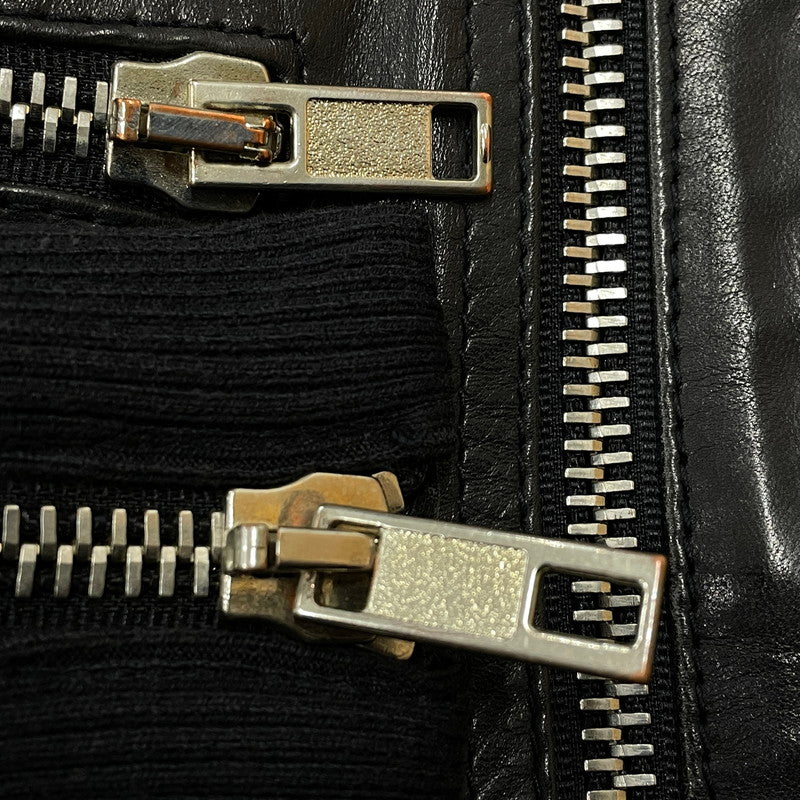 【中古品】【メンズ】 DIESEL BLACK GOLD ディーゼル ブラック ゴールド RAMU LEATHER DOUBLE RIDERS JACKET ラム レザー ダブル ライダース ジャケット アウター 141-260817-sa-04-teih サイズ：46 カラー：ブラック 万代Net店