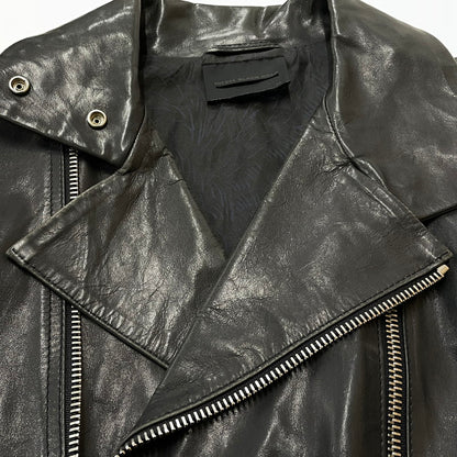 【中古品】【メンズ】 DIESEL BLACK GOLD ディーゼル ブラック ゴールド RAMU LEATHER DOUBLE RIDERS JACKET ラム レザー ダブル ライダース ジャケット アウター 141-260817-sa-04-teih サイズ：46 カラー：ブラック 万代Net店