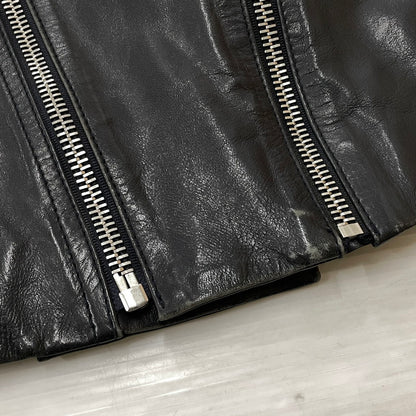 【中古品】【メンズ】 DIESEL BLACK GOLD ディーゼル ブラック ゴールド RAMU LEATHER DOUBLE RIDERS JACKET ラム レザー ダブル ライダース ジャケット アウター 141-260817-sa-04-teih サイズ：46 カラー：ブラック 万代Net店