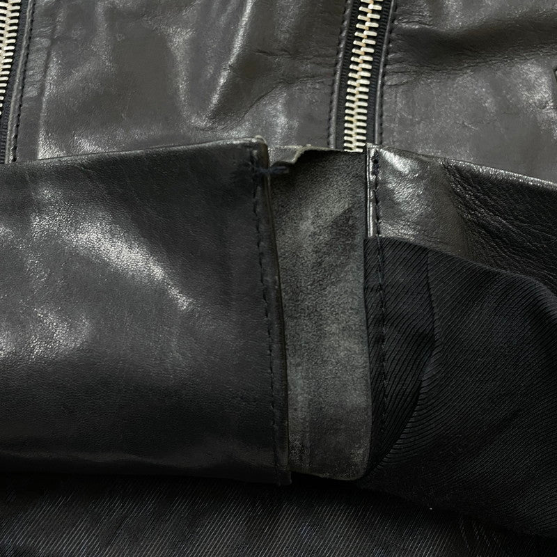 【中古品】【メンズ】 DIESEL BLACK GOLD ディーゼル ブラック ゴールド RAMU LEATHER DOUBLE RIDERS JACKET ラム レザー ダブル ライダース ジャケット アウター 141-260817-sa-04-teih サイズ：46 カラー：ブラック 万代Net店