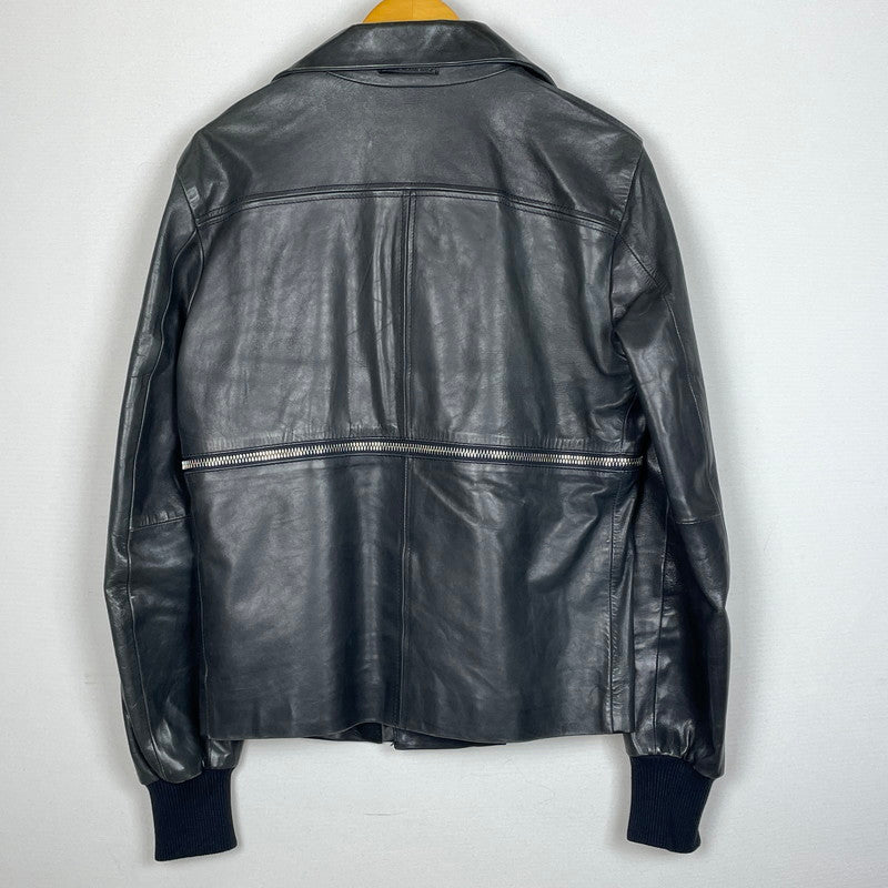 【中古品】【メンズ】 DIESEL BLACK GOLD ディーゼル ブラック ゴールド RAMU LEATHER DOUBLE RIDERS JACKET ラム レザー ダブル ライダース ジャケット アウター 141-260817-sa-04-teih サイズ：46 カラー：ブラック 万代Net店