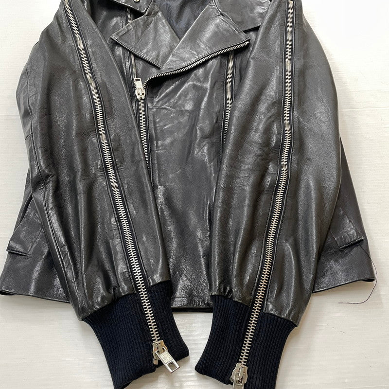 【中古品】【メンズ】 DIESEL BLACK GOLD ディーゼル ブラック ゴールド RAMU LEATHER DOUBLE RIDERS JACKET ラム レザー ダブル ライダース ジャケット アウター 141-260817-sa-04-teih サイズ：46 カラー：ブラック 万代Net店