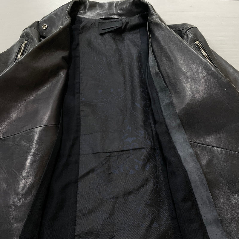【中古品】【メンズ】 DIESEL BLACK GOLD ディーゼル ブラック ゴールド RAMU LEATHER DOUBLE RIDERS JACKET ラム レザー ダブル ライダース ジャケット アウター 141-260817-sa-04-teih サイズ：46 カラー：ブラック 万代Net店