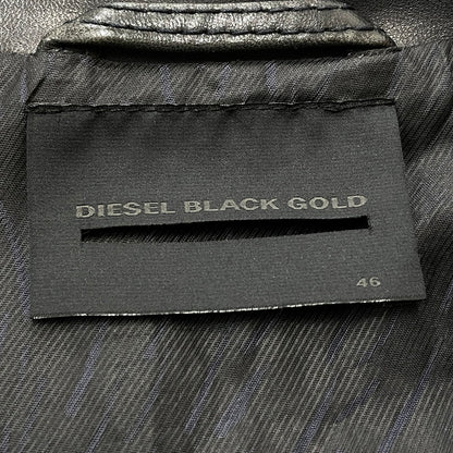 【中古品】【メンズ】 DIESEL BLACK GOLD ディーゼル ブラック ゴールド RAMU LEATHER DOUBLE RIDERS JACKET ラム レザー ダブル ライダース ジャケット アウター 141-260817-sa-04-teih サイズ：46 カラー：ブラック 万代Net店