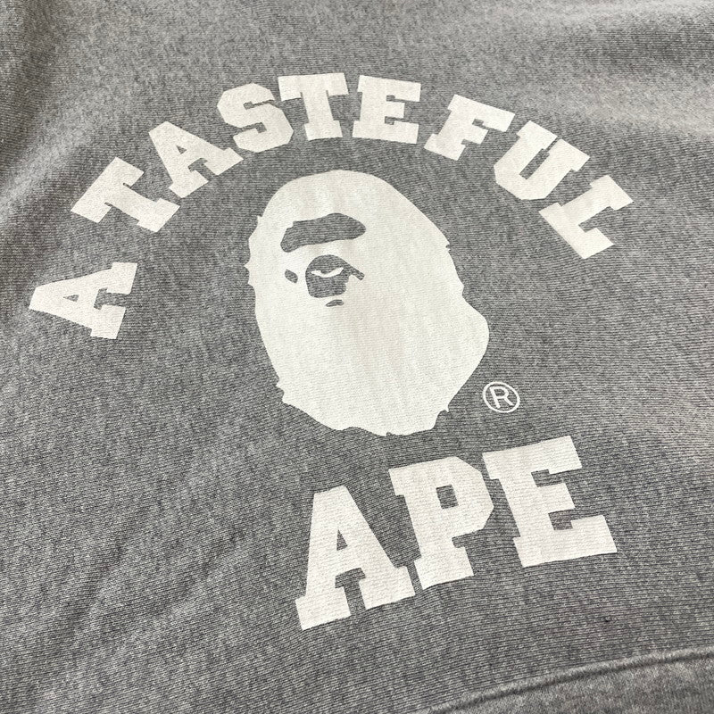 【中古品】【メンズ】 A BATHING APE ア ベイシング エイプ × JJJOUND ジョウンド RELAXED CLASSIC COLLEGE PULLOVER HOODIE リラックスド クラシック カレッジ プルーオーバー フーディー パーカー 140-260817-sa-10-teih サイズ：XL カラー：グレー 万代Net店