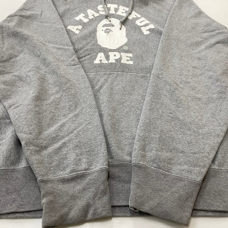【中古品】【メンズ】 A BATHING APE ア ベイシング エイプ × JJJOUND ジョウンド RELAXED CLASSIC COLLEGE PULLOVER HOODIE リラックスド クラシック カレッジ プルーオーバー フーディー パーカー 140-260817-sa-10-teih サイズ：XL カラー：グレー 万代Net店