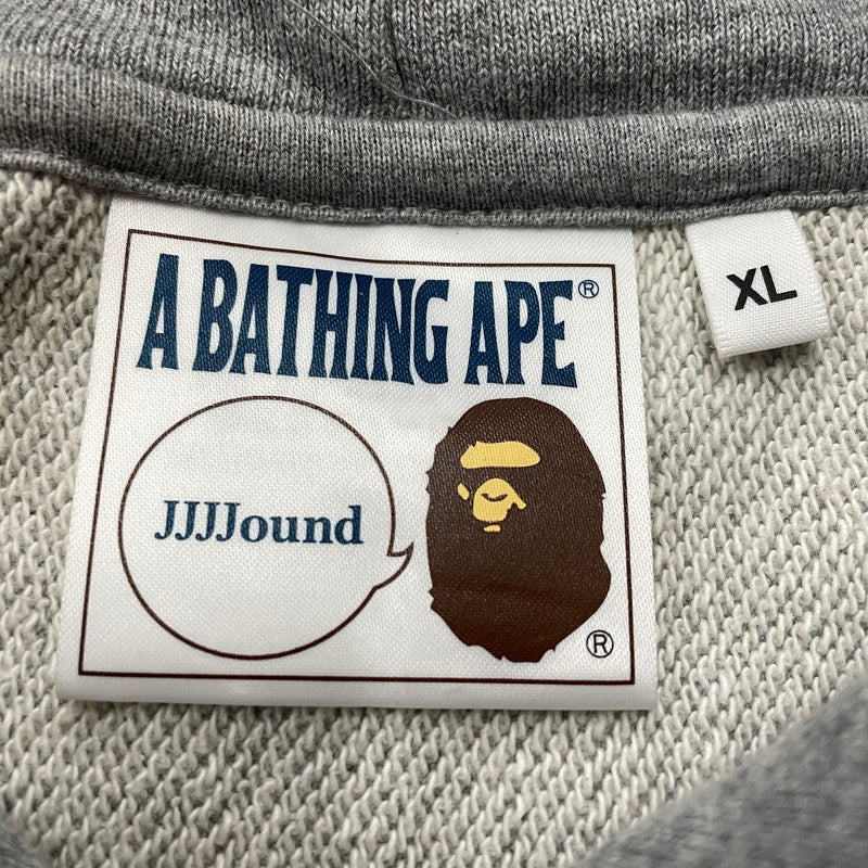 【中古品】【メンズ】 A BATHING APE ア ベイシング エイプ × JJJOUND ジョウンド RELAXED CLASSIC COLLEGE PULLOVER HOODIE リラックスド クラシック カレッジ プルーオーバー フーディー パーカー 140-260817-sa-10-teih サイズ：XL カラー：グレー 万代Net店